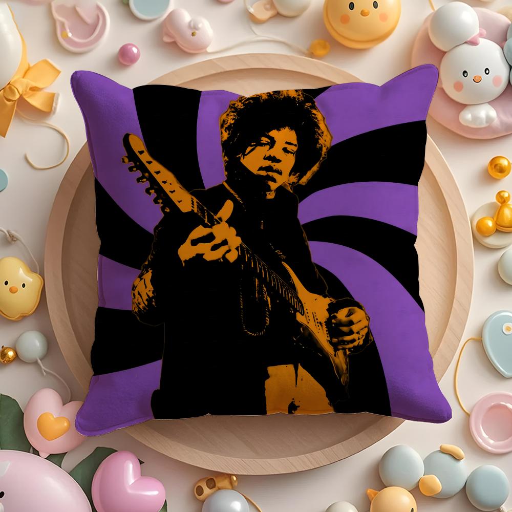 SingerJJimi HHendrix Pillow Case Soft Plush Fabric DoubleSided Printed Cushion Cover Warm Winter Sofa Pillow Case