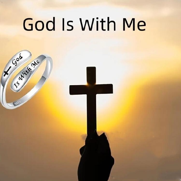 Inspirational Adjustable Ring Womens Gift Vintage Crossed Faith Finger Accessories Jewelry for Her Encouragement