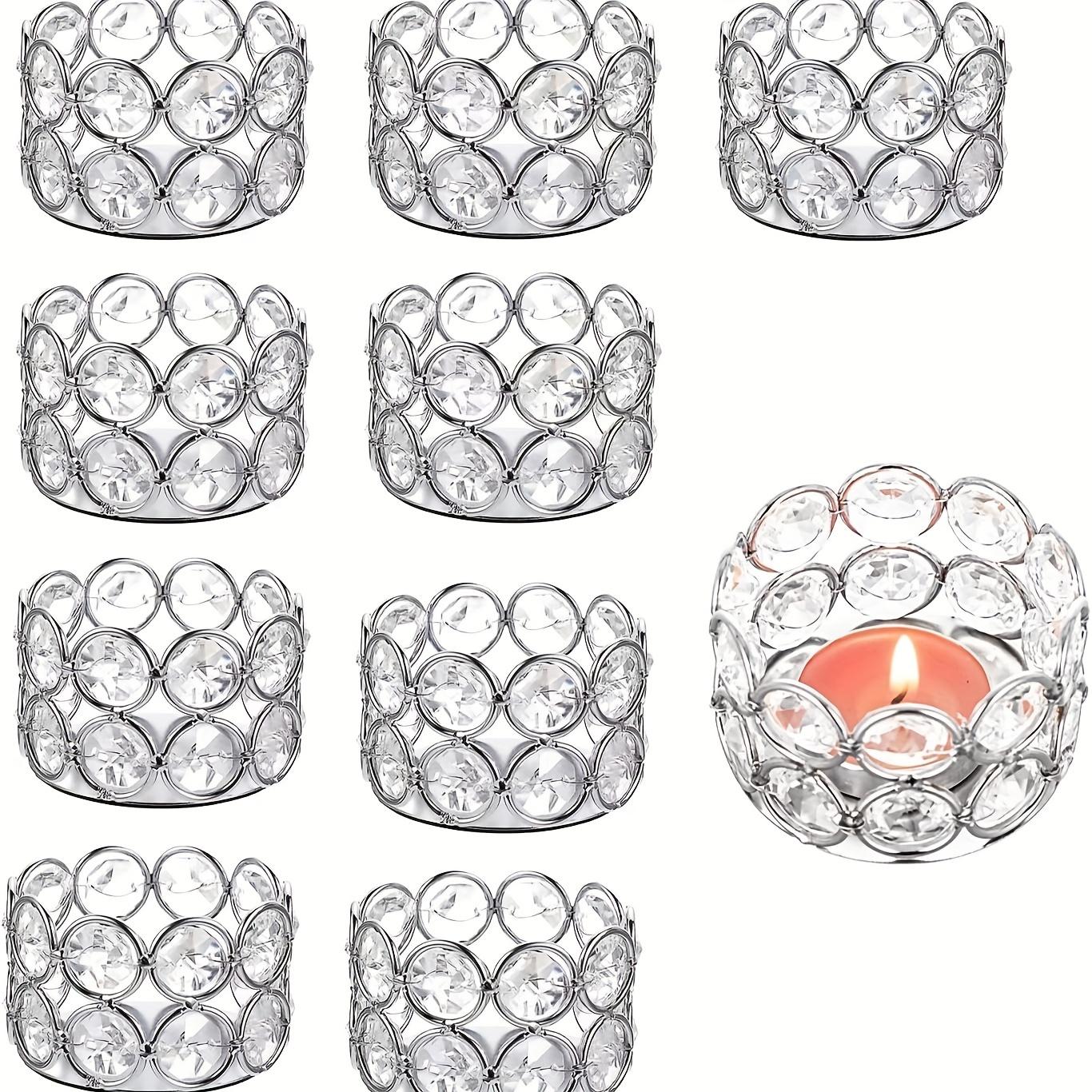 

10 хрустальных подсвечников, настольный подсвечник, украшение для вечеринки, украшение для дома, гальваническое покрытие железом, комбинация хрустальных бусин