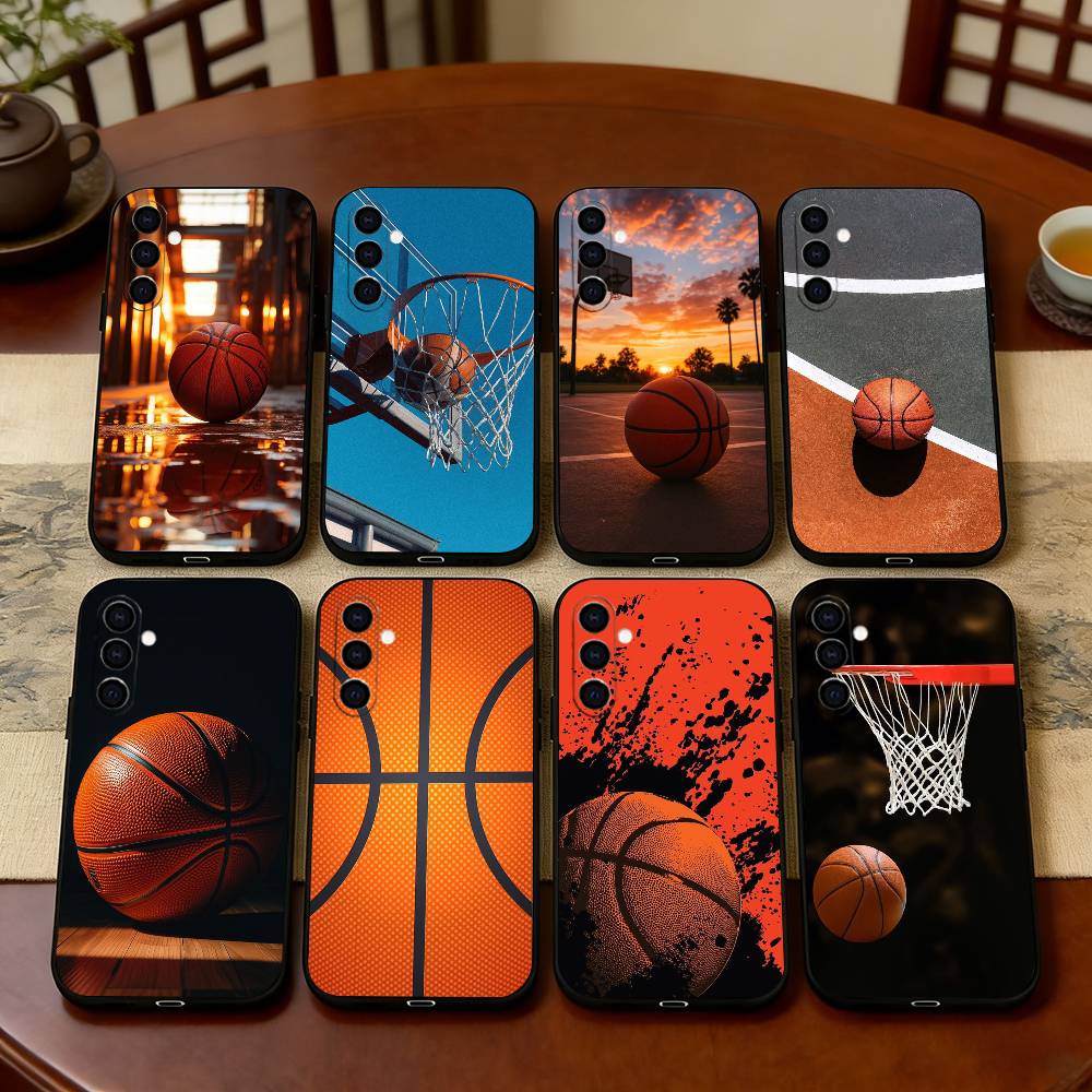 B-Basketball Phone Case Black Silicone Soft For Samsung Galaxy A73,A72,A71,A70,A53,A52,A51