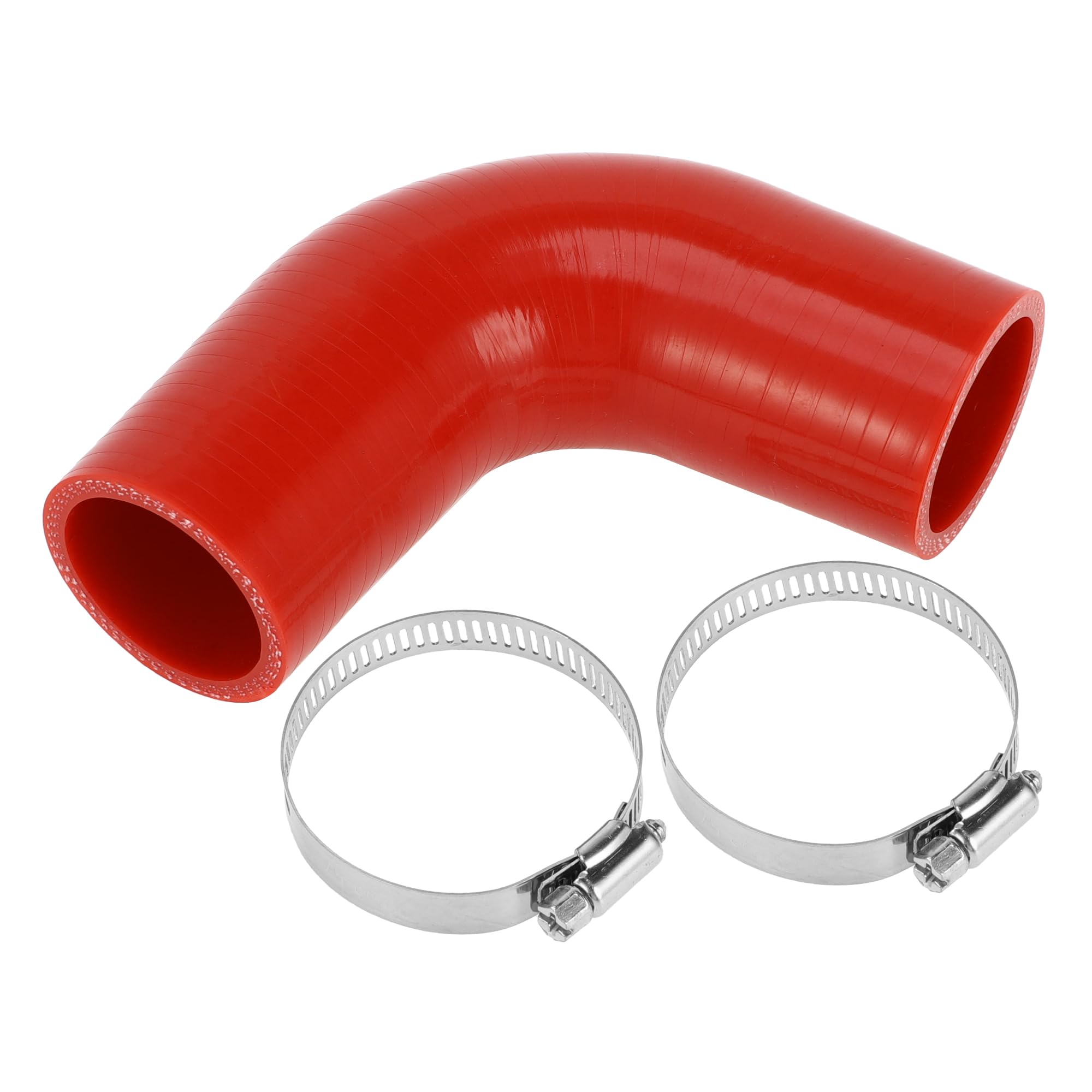 

X AUTOHAUX 1 Set 40mm/1.57 ID 90mm/3.54 Length 90 Degree Red Car Silicone Hose with Clamp Hose Universal Inner diameter 40mm червоний