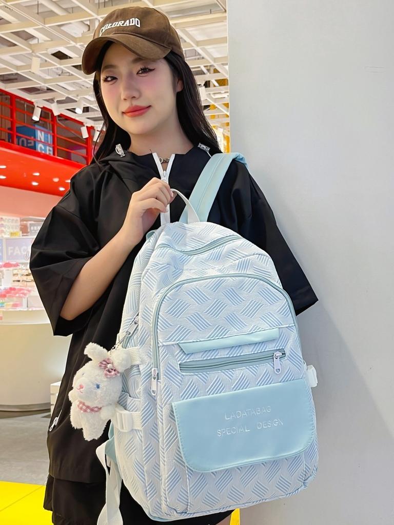 Schoolbag new sweet small fresh contrasting color backpack fashionable student schoolbag medium college student large capacity backpack junior high