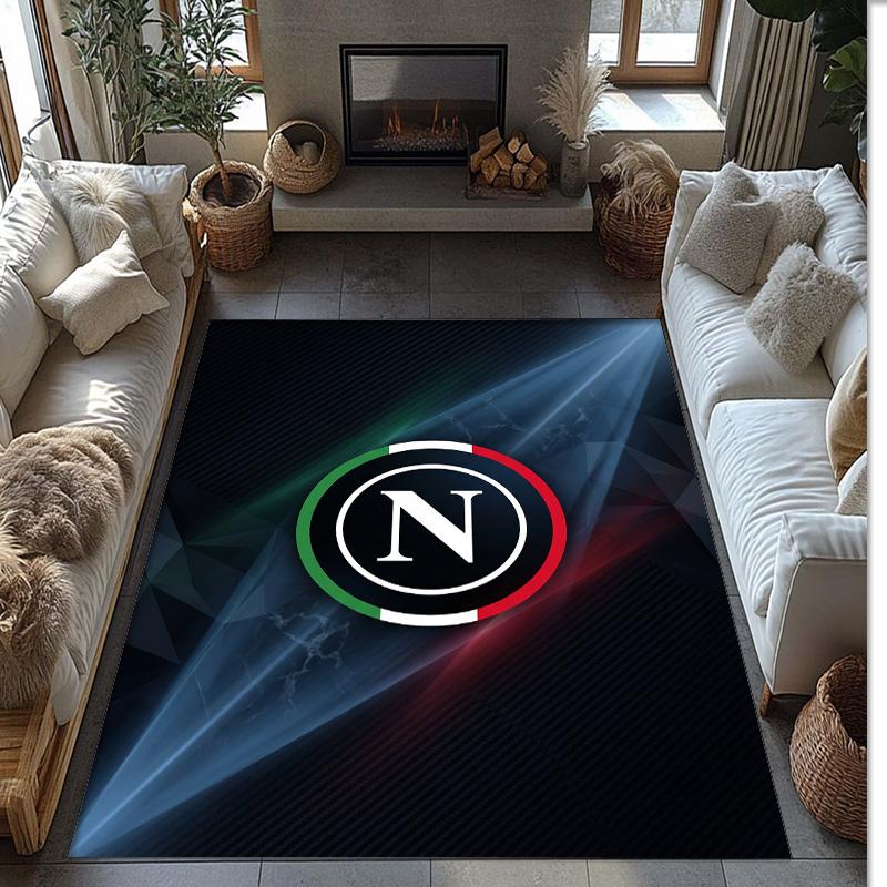 Tappeto Morbido Antiscivolo per Interni con Motivo Calcio Napoli FC Tappetino Decorativo Sportivo per Camera da Letto