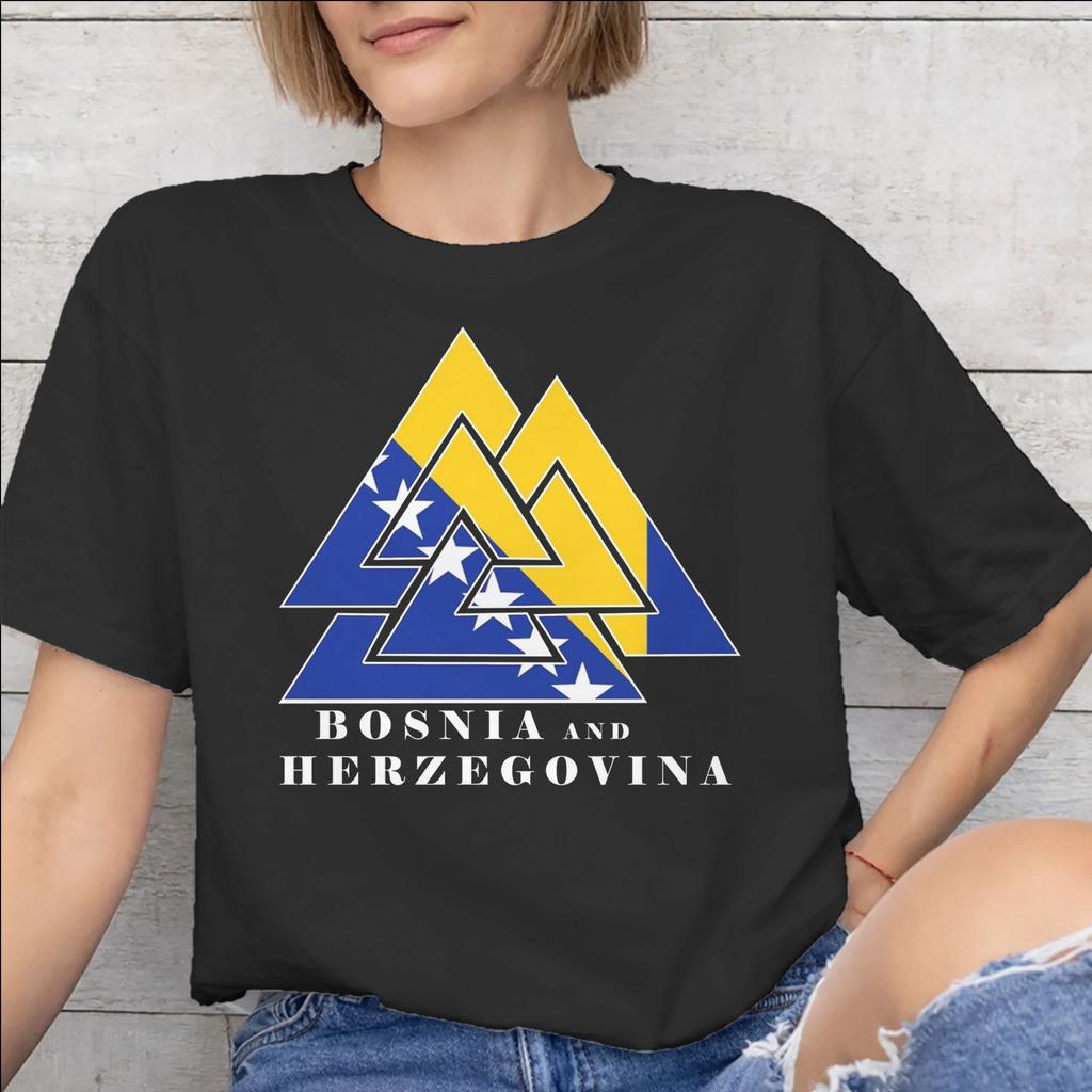 Bosnia and Herzegovina Flag Merch Unisex T Shirts Cotton Tee Graphic Print Tshirt Clothing
