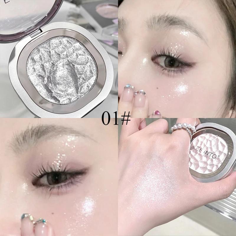 

Монохромная палетка теней для век и хайлайтер - Мерцающая матовая прессованная пудра-хайлайтер, Высокопигментированные тени для век, макияж для женщин 01