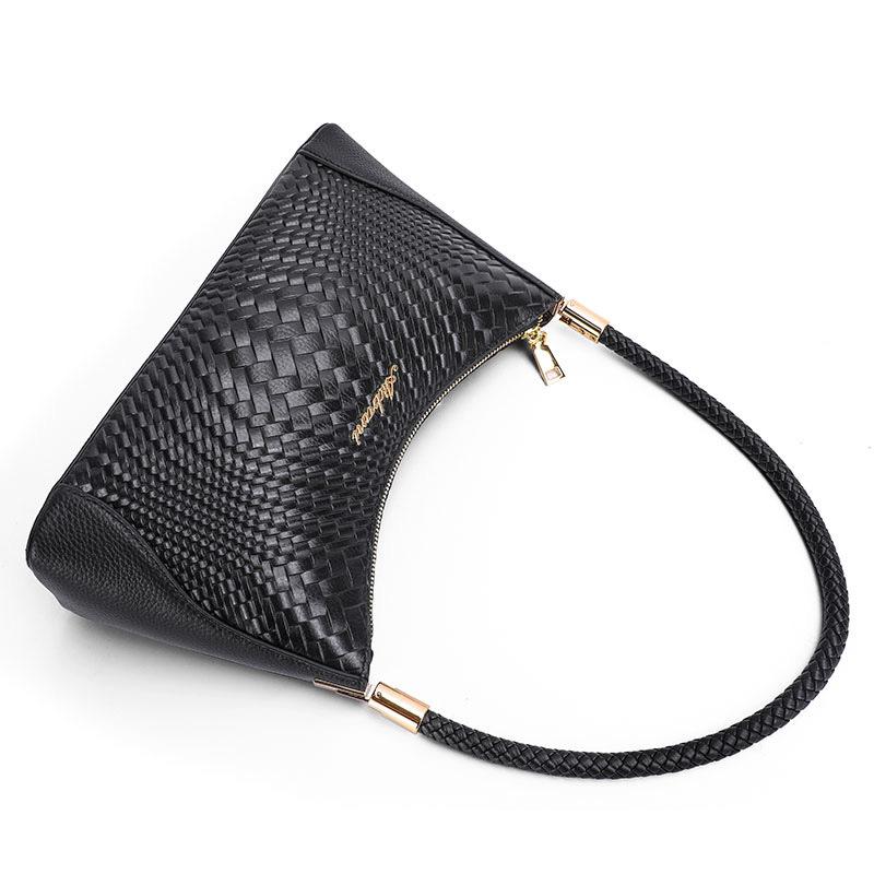 Women's Bag New Trendy High-end Cowhide Woven Bag Fashionable and Versatile Shoulder Bag Temperament Women's Underarm Bag