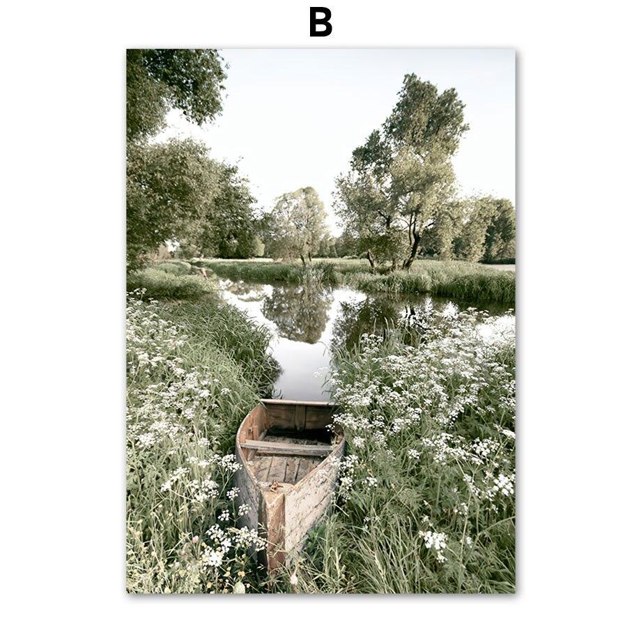 Mountain Flower Beach Sunrise Sunset Dawn Grass Nordic Poster Wall Art Print Canvas Painting Decoration Pictures For Living Room