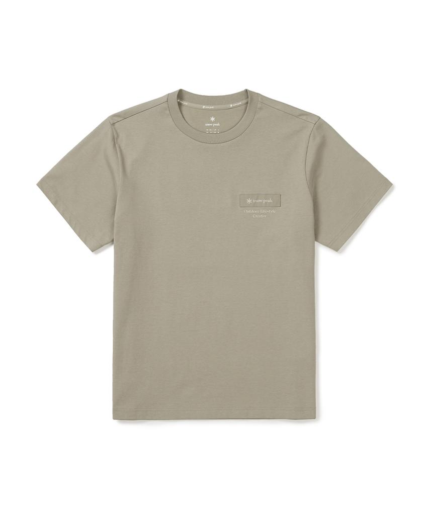 SNOWPEAK APPAREL Aerocool Woven Patch Short Sleeve T-Shirt (S25Mmfts24) Beige