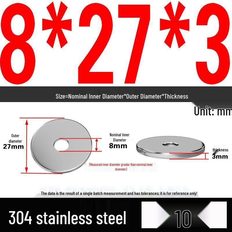 Thickened 304 Stainless Steel Flat Washer Spacer (M2-M36)
