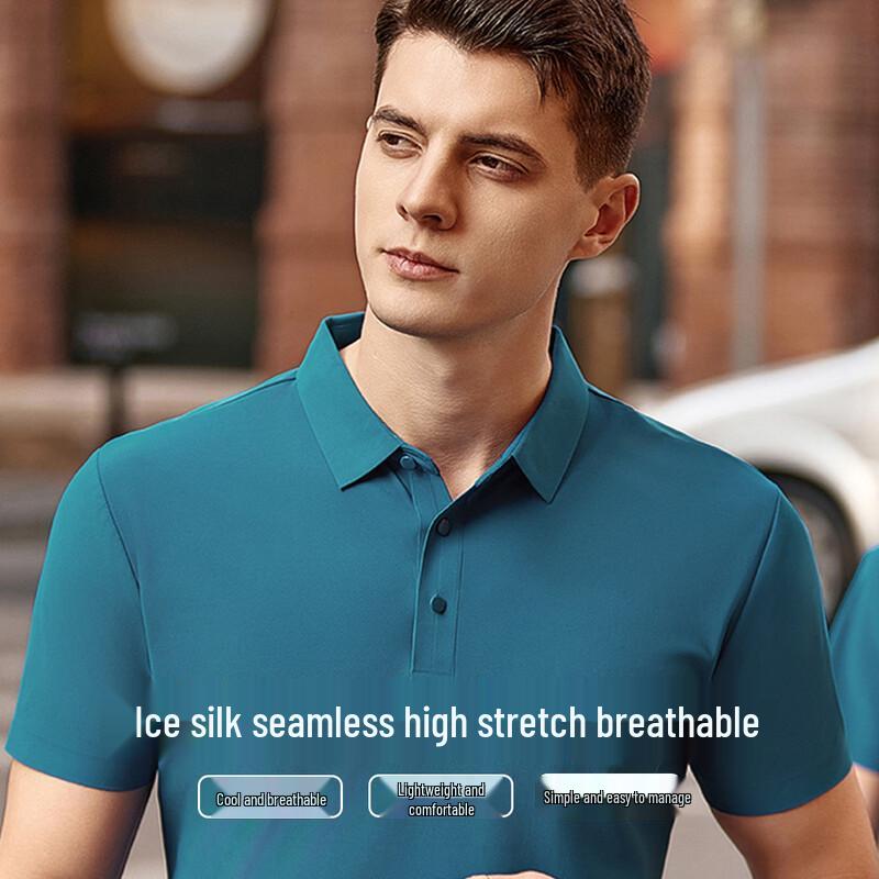 SHANSHAN Men s Ice Silk Cooling Polo T-Shirt 2XL