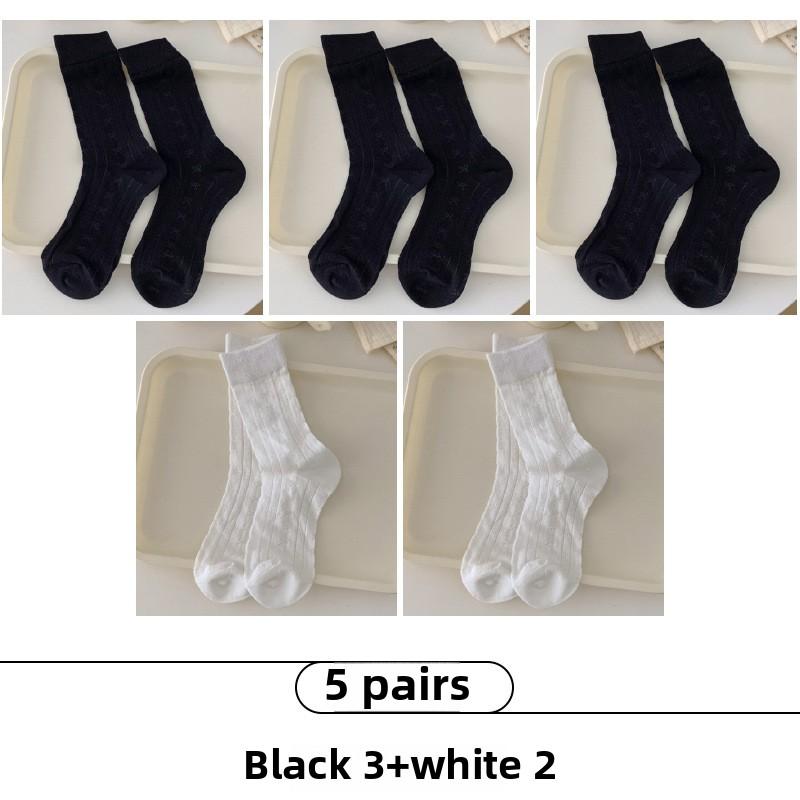 

5 пар женских весенне-летних тонких хлопковых простых универсальных носков с бантом в трубе без ворса 5 Pairs