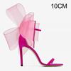 Fashion Lace Asymmetrical Bow Sandals 2024 Summer New Sexy Line With Open Toe Stiletto European And American Heels