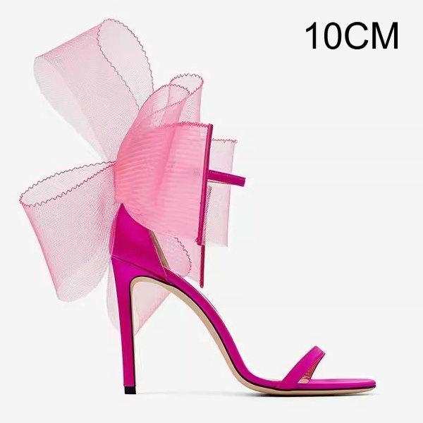 Fashion Lace Asymmetrical Bow Sandals 2024 Summer New Sexy Line With Open Toe Stiletto European And American Heels