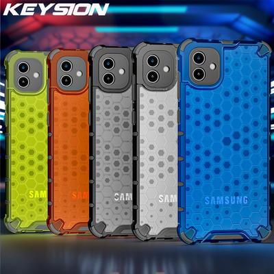 KEYSION Shockproof Armor Case for Samsung A04 A04S A03 Soft Silicone+PC Transparent Honeycomb Phone Back Cover for Galaxy M13 5G