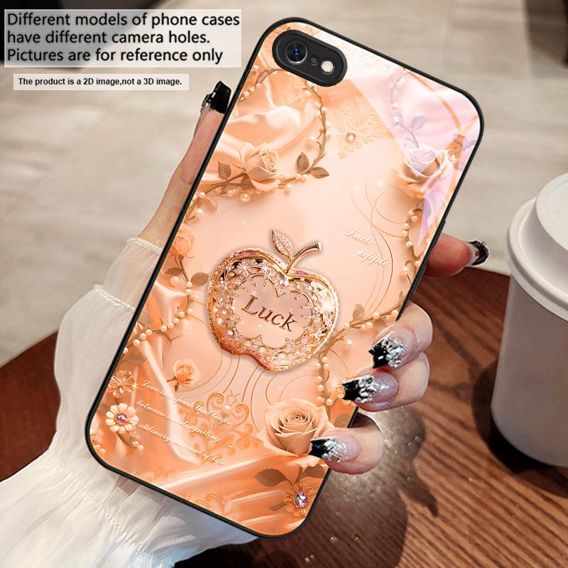Lucky and Romantic Love For iPhone 17 Air 16 E 15 14 13 Plus 12 Mini 11 17 Pro Max XR Xs Max 16E 7 8 Tempered Glass Phone Case