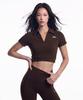 HDEX Women'S Ribbed Pique Polo Shirt (Brown)