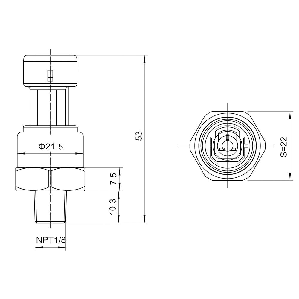 pressure sensor transducer transmitter for water oil fuel gas air 1/8NPT DC 5V ceramic sensor stainless steel 5-300psi optional