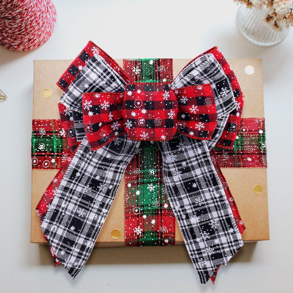 Large Colorful Ribbons Gift Wrapping Handmade Merry Christmas Decoration Xmas Tree Wrapping