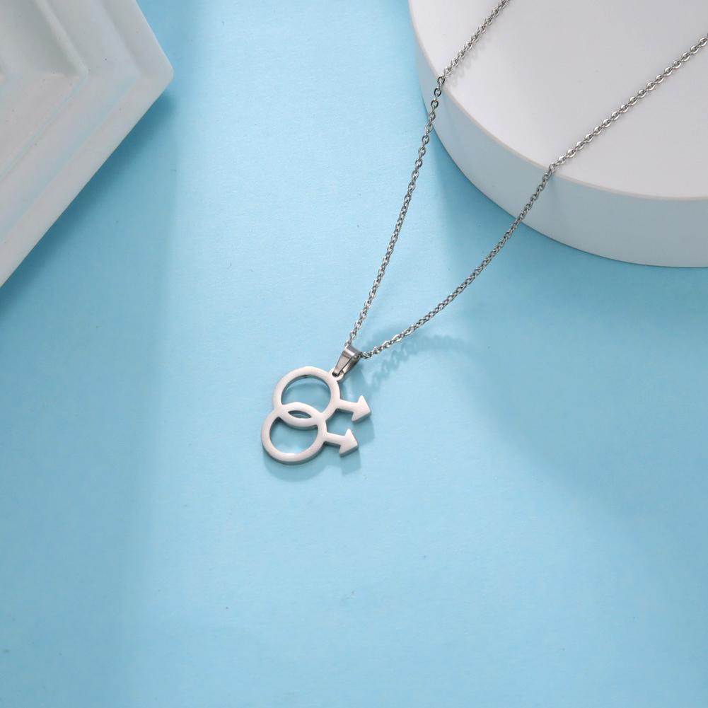Collana Pendente LGBT Stesso Sesso Acciaio Inossidabile Uomo Donna Amore Libero Avanguardia Collana Coppia Gioiello per Festival Regalo
