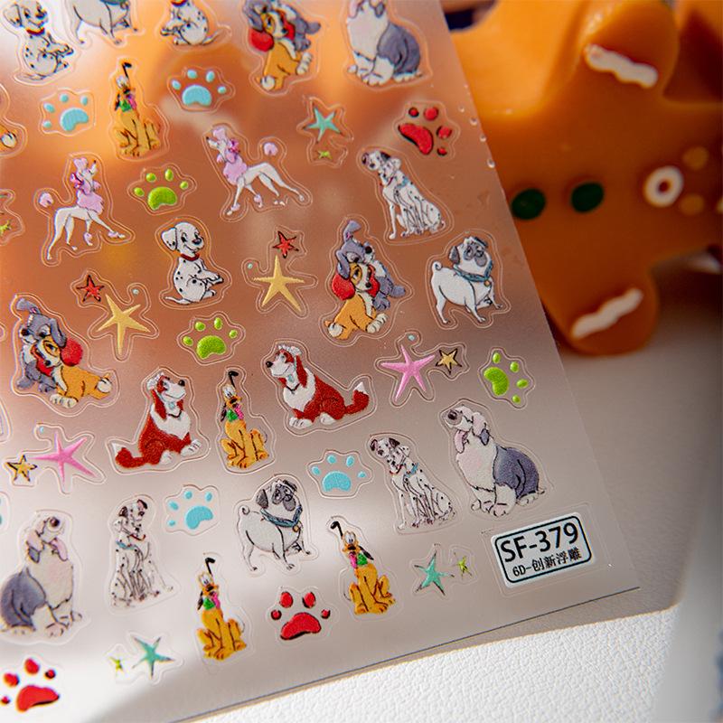 Winnie Puuh 6D Geprägte Nageltattoos - Edition Junge mit drei Augen, Inspiriert von Disneyland, Niedliches Design aus Hongkong.