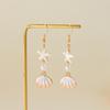 Trendy Oceanics Inspire Earrings Seashells Designs Drop Ear Hook Accessory for Sensitive Skin Casual To Party Wear