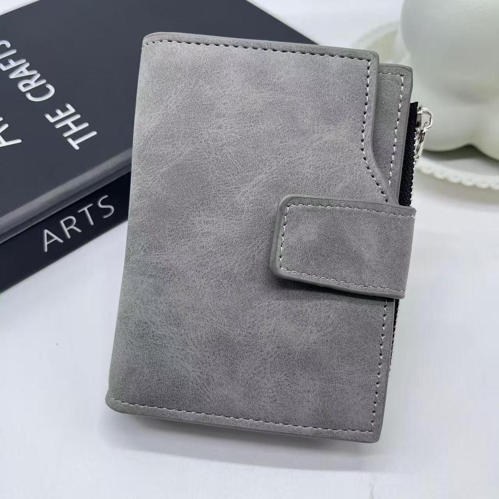 Men's High-End Leather Wallet with Multi-Card Slots and Zipper Coin Pouch