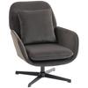 Living Room Armchair, Padded Velvet Accent Armchair with Wide Seat, Cushion and Metal Structure, Dark Grey