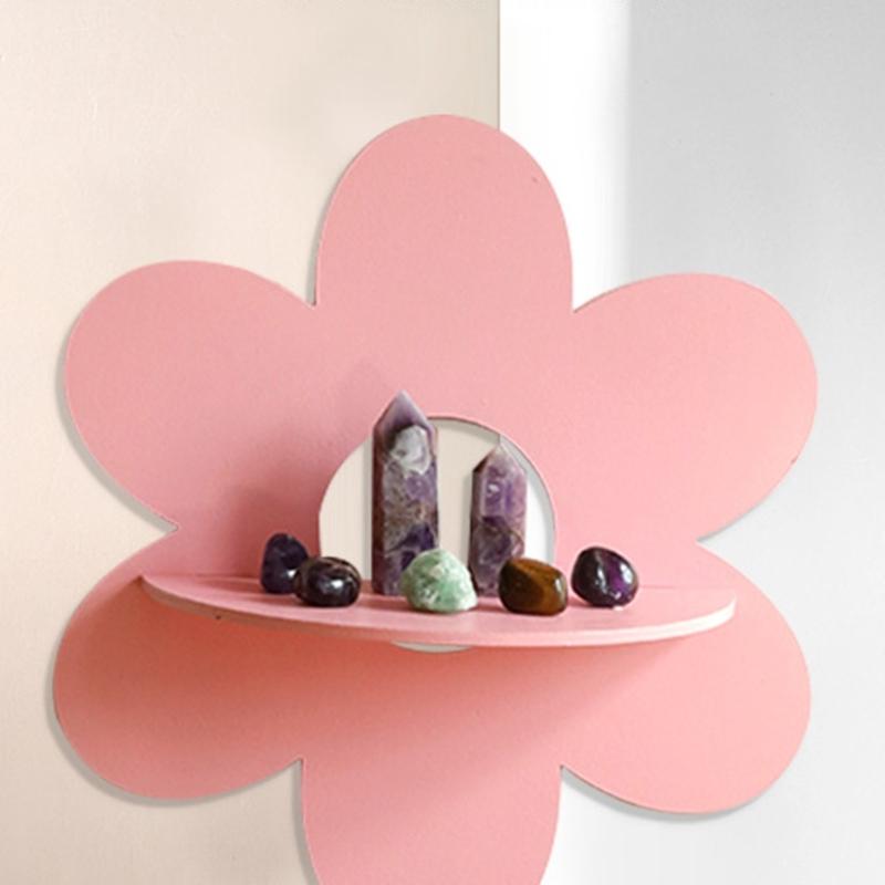 Decorative Wall Mounted Flower Shelf Durability Wood Display Organizers For Modern Homes Enhances Room Aesthetics