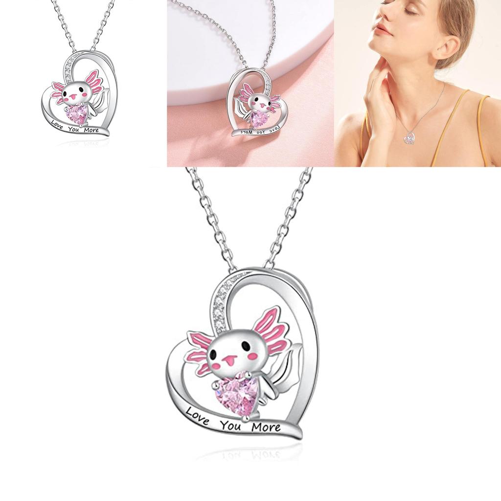Summer Cute Alloy Lock Chain With Animal And Heart Pendant For Girls