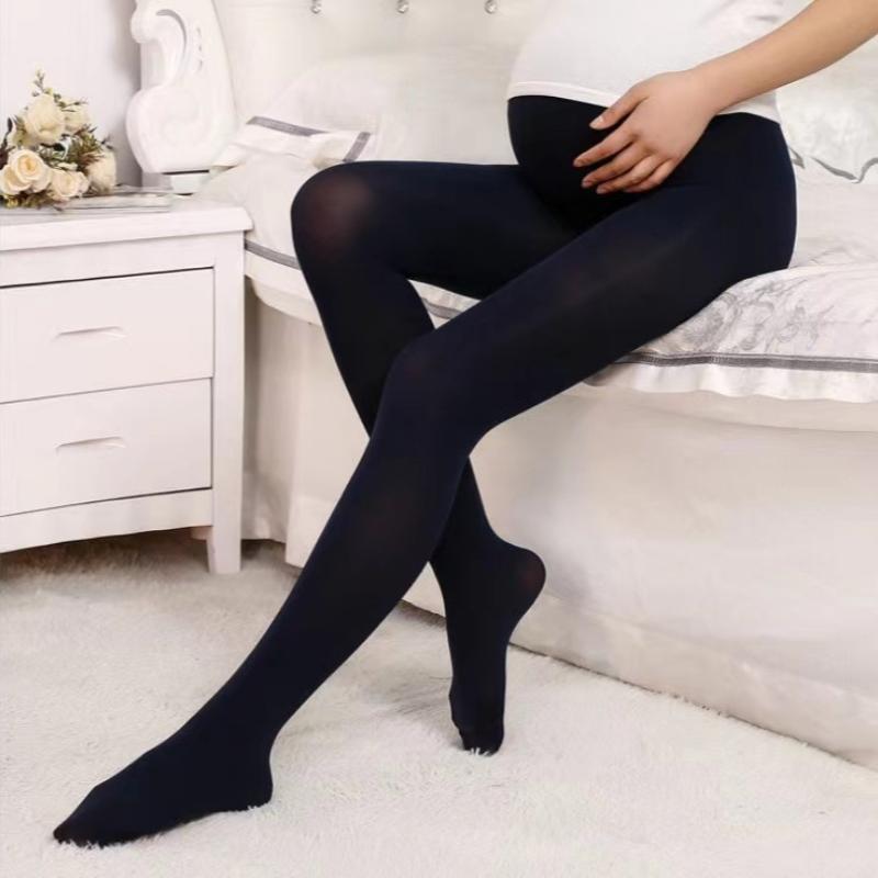 

120d Мягкие VelevtTights для беременных женщин Регулируемые колготки с высокой талией для беременных U-образные леггинсы для поддержки живота Spn one size чёрный