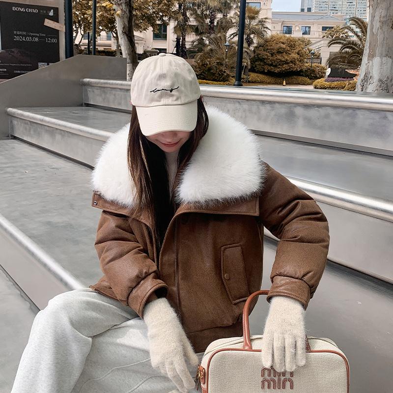 Podzim Zima Zateplená Teplá Parka Dámská Ležérní Jednobarevná Velká Kapsa Volná Krátká Bunda Svrchní Oblečení