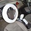 Car Steering Wheel Cover Gearshift Handbrake Cover Protector Decoration Warm Super Thick Plush Collar Soft Black Pink Women Man