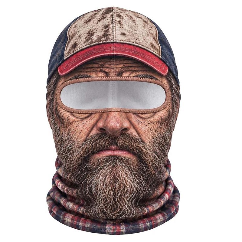 Realistischer Druck Realistisches Gesicht Skimaske Vollgesichtsbedeckung 3D-gedrucktes Design Winddichtes Material
