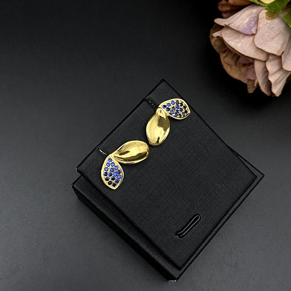 Flora Four-Leaf Clover Necklace Set for Women Copper Cubic Zirconia Plated Jewelry Wedding Gift with Gift Box