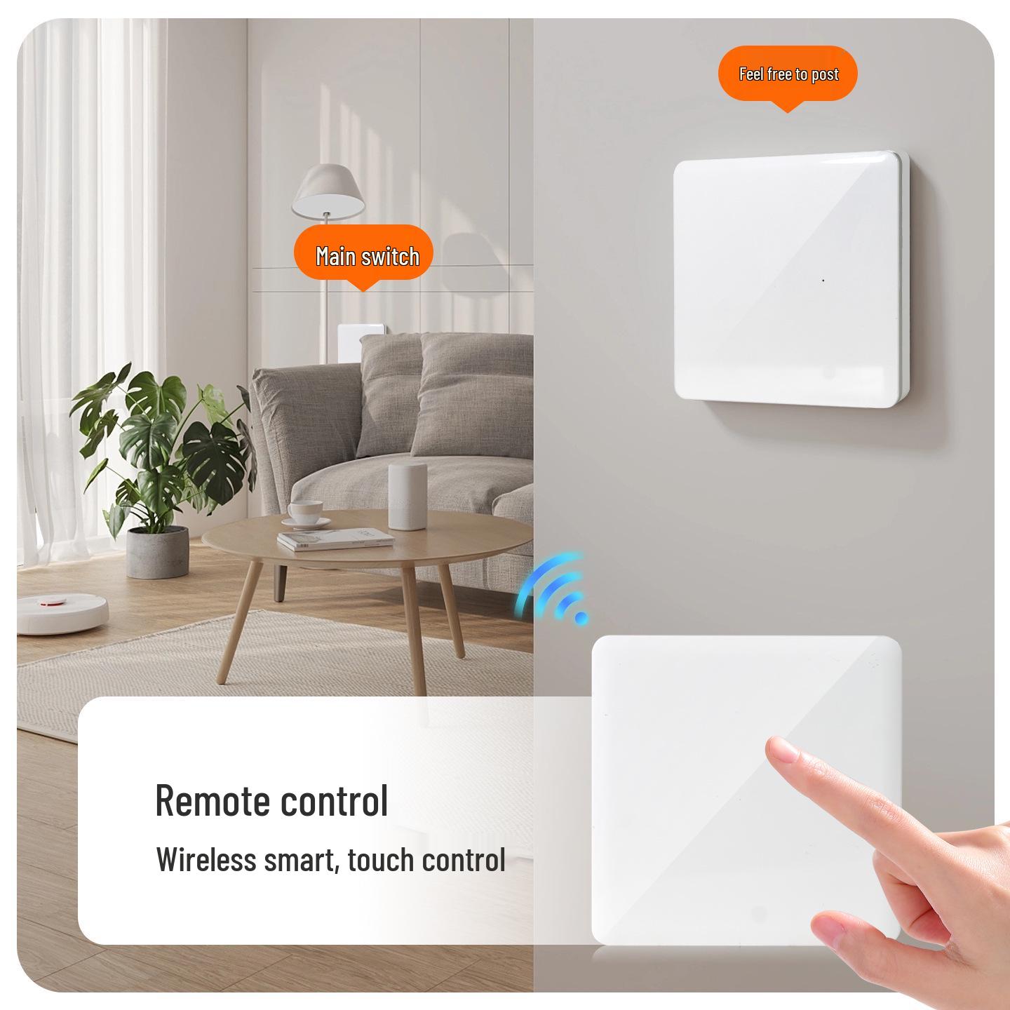 Wireless Smart Switch: No Wiring, Easy Placement, Remote Control for Home Lighting