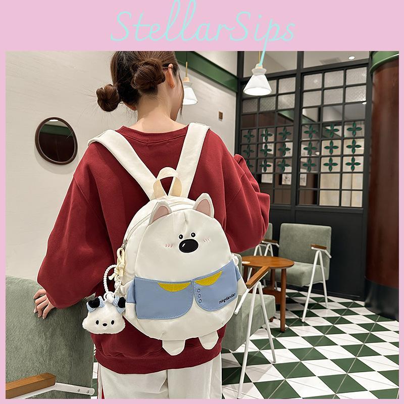 Cartoon Bear Kids Backpack With Nylon Material For Girls Travel And Daily Use