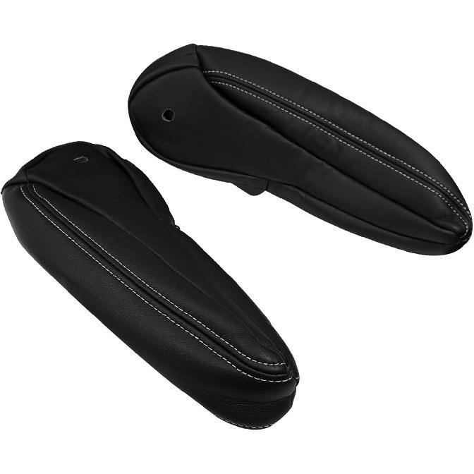 Microfiber Leather Seat Armrest Cover (Black) - Compatible with 2011-2016 Chrysler Town & Country - Left & Right Side - Color Code XLX1 (Check Glove