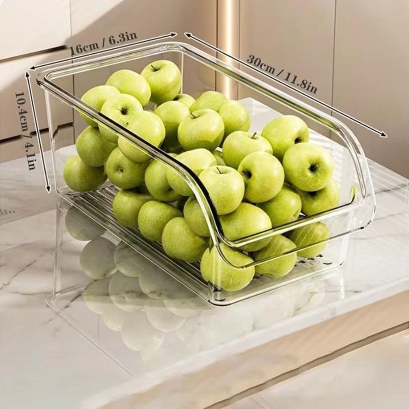 Clear Stackable Fridge Organizer Bpa Free Fresh Keeping For Storing Fruits Veggies Eggs In Kitchen