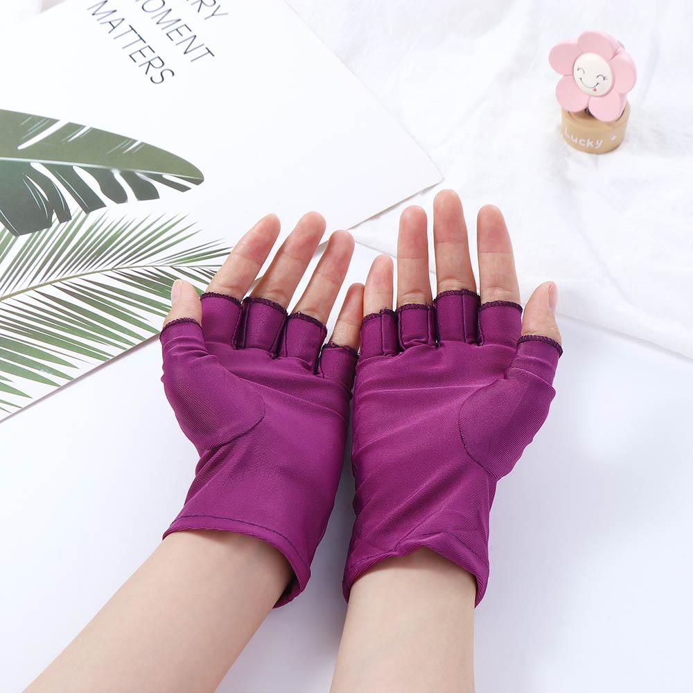 Sunscreen Sweat Absorption Breathable Elastic Anti-UV Half Finger gloves Mittens Driving Gloves
