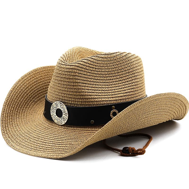 Hot Sale Universal Wide Belt Western Cowboy Hat Wide Brim Fedora Cowboy Hat Sun Hat Travel