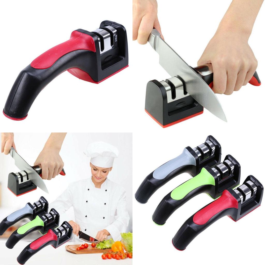 Stages For 2 Kitchen Knife Sharpener Sharpening Stone Tools Carbide Ceramic