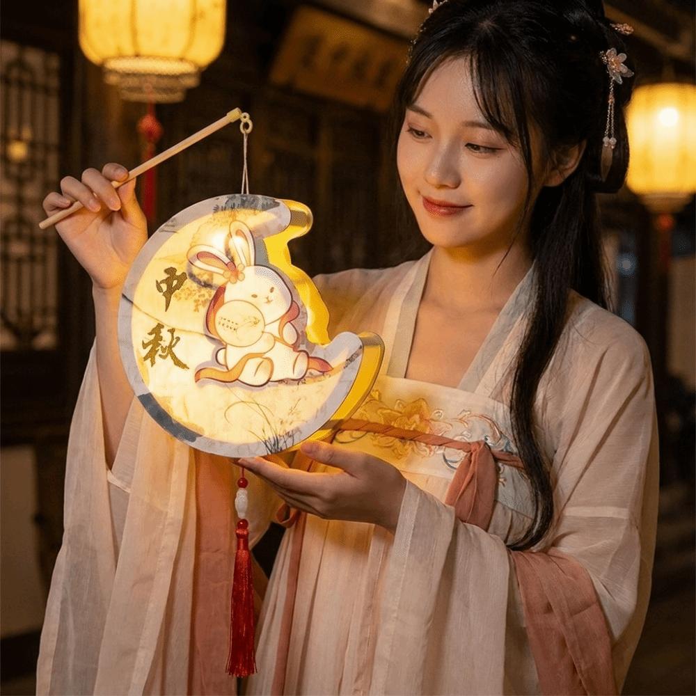 Chinese Style Children's Rabbit Lantern Handmade Bunny Handmade Lamp Mid-Autumn Festival Lamp Gift