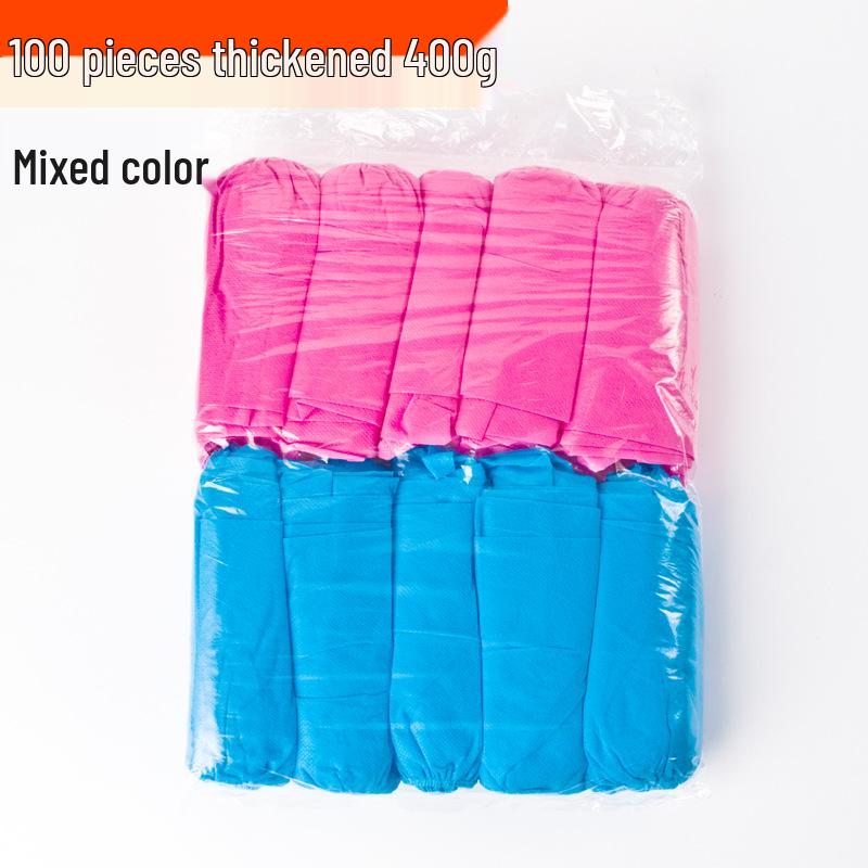 Thickened Non-Woven Disposable Shoe Covers - Extra Large, Full Elastic Fit for Adults and Children