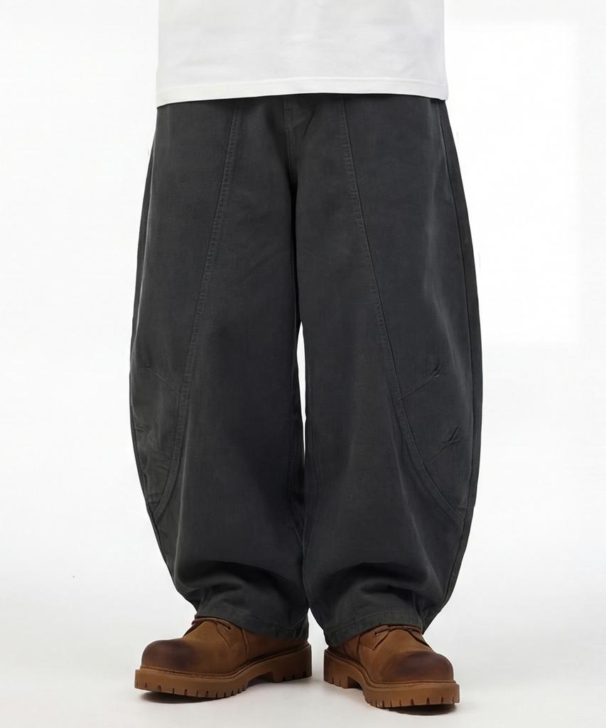 ARTISTWEAR [Atw] Voluminous Wide Fit Cotton Curved Pants - 2 Colors