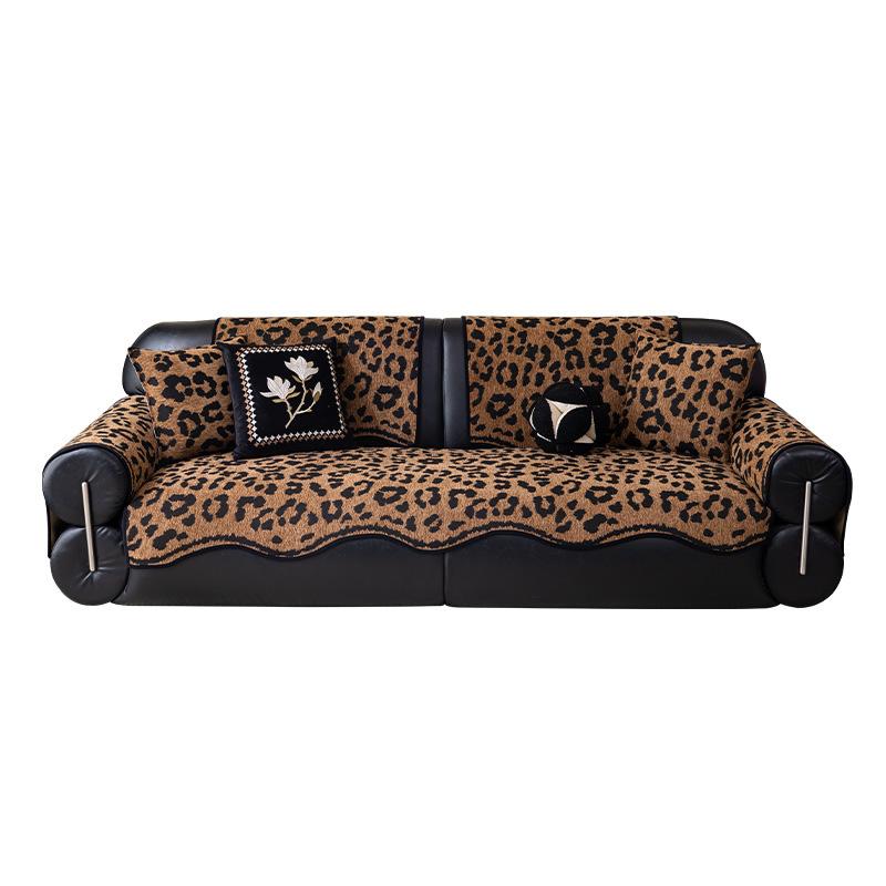 Retro Leopardenmuster Wohnzimmer Sofakissen Rutschfestes Sitzkissen Speziell geformte Fortgeschrittene Sofabezug Direkt vom Hersteller