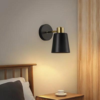 Wanddeko Schlafzimmer Schwarz Gold Schwenkarm Bettkopf Nordisch Schlicht Modern Kreativ Drehbar Lese Wandlampe