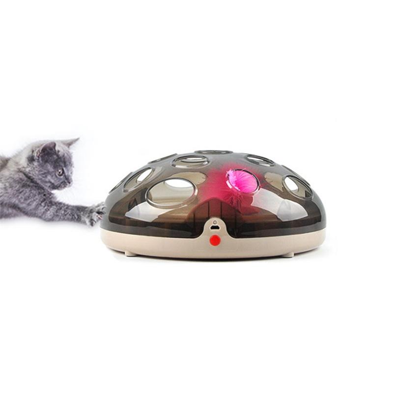 Electric Cat Toy Turntable Pet Interactive Kitten Catches Mouse Plush Toys Play Board Funny Cat Supplies Chats Scratching Board