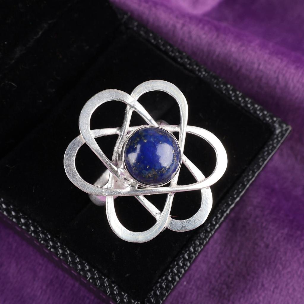 Natural Lapis Lazuli Gemstone 925 Sterling Silver Jewelry Handmade Ring For Gift RR-21-23
