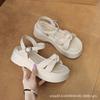 Fairy wind platform bond beach sandals female 2025 summer Korean version new sponge cake beach roman sandals female