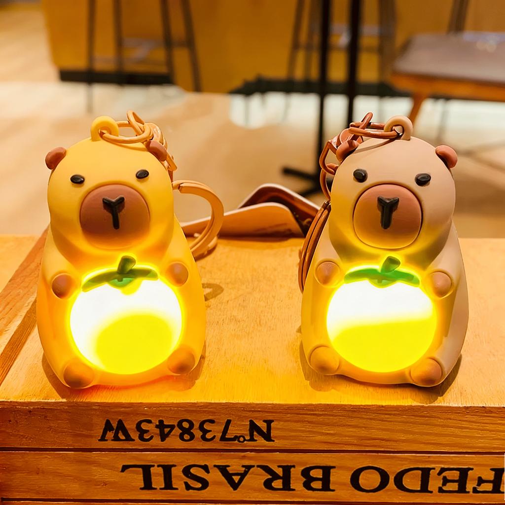 Simulation Capybara Doll Keychain Toy In The Dark Luminous Cute And Charming Adorable Mini Doll Warm Light Capybara Keychain Pendant Decoration